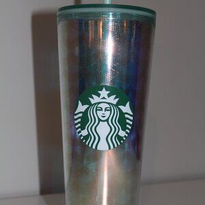 Starbucks Iridescent Mermaid Tumbler Siren Scales 2020 Cold Cup 24 Oz.